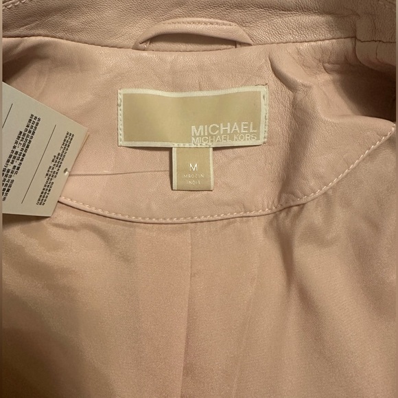 NEW WITH TAGS Michael Kors Pink Leather Jacket - Picture 5 of 9